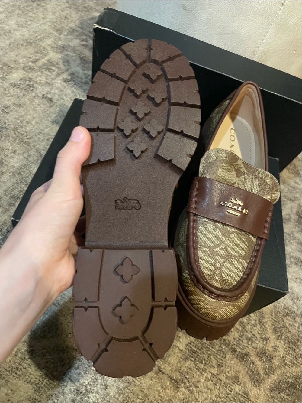 Ruthie Sig Loafer Khaki/Walnut Coach Brown Shoes Size 8 B NIB New!! $198 - Picture 5 of 8